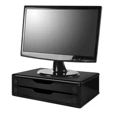 Suporte Para Monitor Preto Com 2 Gavetas Souza