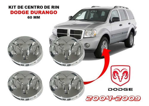 Kit 4 Centros De Rin (cordero) Dodge Durango 2004-2009 60mm Foto 2