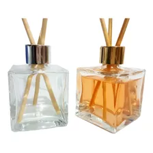 35 Vidros Mini Cubo 50 Ml Para Aromatizador Luxo + Varetas 