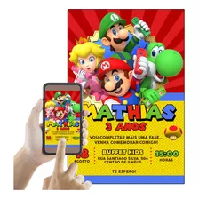 Convite Digital - Super Mário Bros P/ Whatsapp (personagens)