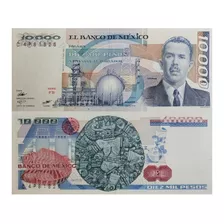 Billete 10000 Pesos Lázaro Cárdenas Marca De Agua Unc