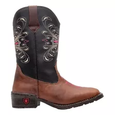 Bota Infantil Feminina Country Bico Quadrado Edição Limitada