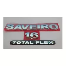 Kit Emblemas Saveiro 1.6 E Adesivo Totalflex Resinado G3 G4