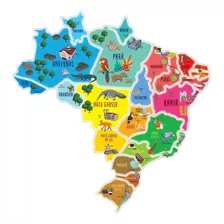 Mapa Do Brasil Quebra Cabeça Estados E Capitais Gigante