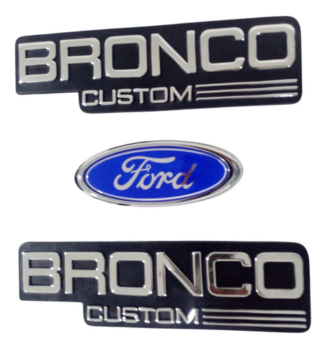 Emblemas Bronco Custom Laterales Y Logo Ford Autoadhesivo.  Foto 2