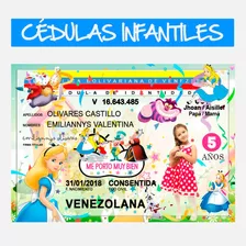 Cédula Infantil Diseño Alicia, Juguetes Para Niños