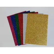 Goma Eva Glitter Pack 6 Colores 20 X 30cm