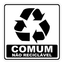 Adesivo Lixo Reciclavel Comum 1 Unidade 10cmx10cm