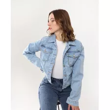 Campera De Jean Elastizado Tachas De Mujer - Varios Talles