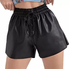 Shorts Casuais Shorts De Couro Da Moda Verão