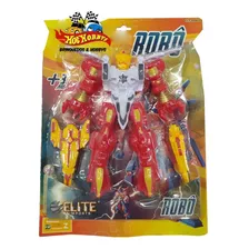 Boneco Robo Em Plástico Vermelho - Elite 00866