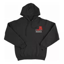 Hoodie Canguro Capucha Hombre Bordado Scania Camión Rojo