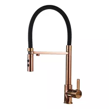 Icasa Shop Gourmet Ic-963-2 Torneira De Cozinha Flexível Monocomando Bica Exclusiva Para Água Filtrada Rose Gold Brilhante