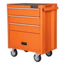 Gabinete Metalico Movil 3 Cajones Y 1 Compartimento 12066 Color Naranja Claro