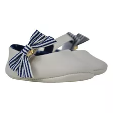 Sapato Infantil Feminino Klin Rn Off White C/ Laço - 20844