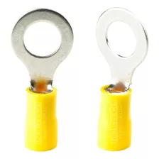 Terminal Olhal Pré Isolado Amarelo 4mm À 6mm- M8 - 100 Peças