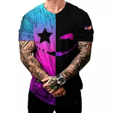 Camiseta Camisa Masculina Long Line Estampada Estilo Ice Top