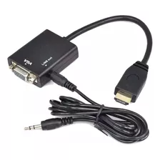 Cabo Adaptador Conversor Hdmi Para Vga Com Saída P2 De Áudio