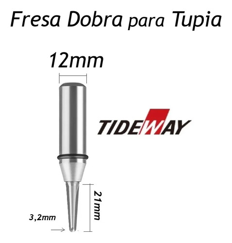 Fresa Em V Tct Cônica Curvar Dobrar Mdf Haste 12mm Pra Tupia