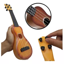 Brinquedo Violao Ukulele Infantil Acustico De Nylon Marrom Cor Marrom-escuro