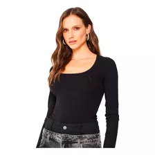 Blusa Canelada Colcci Slim Ou24c Preto Feminino