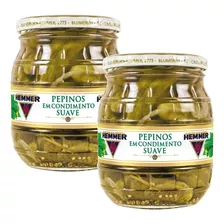 Kit 2 Pepino Inteiro Em Conserva Suave Hemmer Vidro 300g