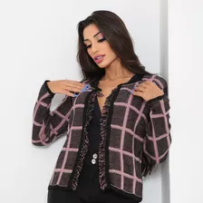 Blusa Feminina Frio Aberta Em Tricô Tricot Casaco