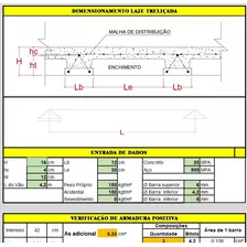 Planilha Dimensionamento Laje Treliçada / Pré Fabricada