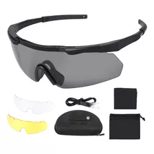 Gafas Goggles Tácticas Tiro Polarizadas Uv400 Con 3 Lentes