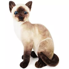 Peluche Con Diseño De Gato Siamés 14''