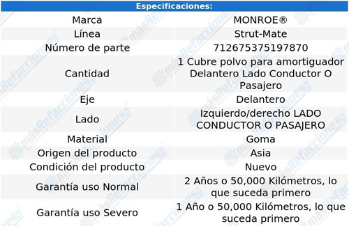 Cubre Polvo Amortiguador Izq/der Delantero Horizon 78-89 Foto 3