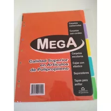 Separador A4 Polipropileno Mega X 3 Paquetes De 5 Unidades