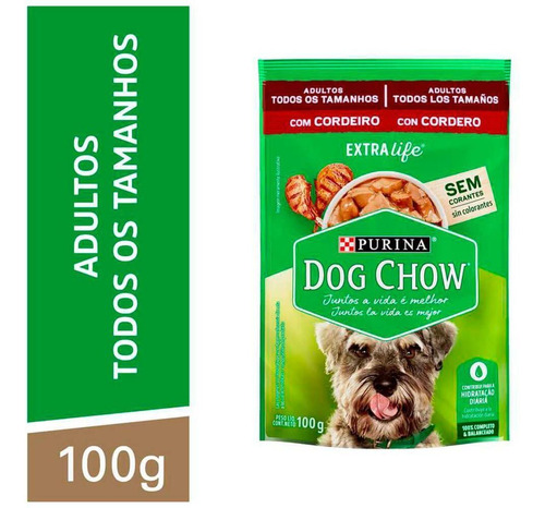 Purina Com Cordeiro Dog Chow Sachê 100g