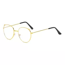 Lentes Ópticos De Descanso Filtro Azul Round Cat Ears Gold M