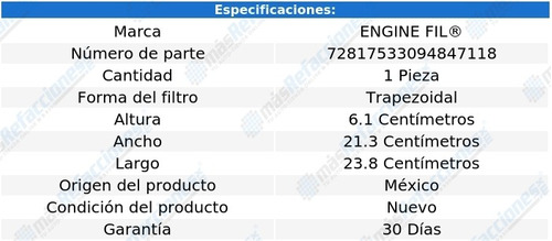 Filtro Para Aire Volvo S80 L6 3.2l De 2007 A 2014 Engine Fil Foto 2