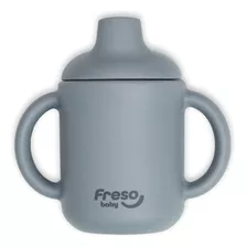 Copo Com Alça E Bico De Treinamento Em Silicone Freso Baby Cor Cinza