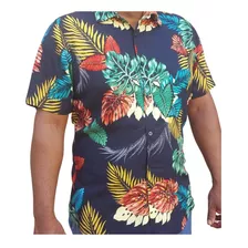 Camisa Masculina Manga Curta Havaiana Florida Slim Barata 