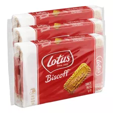 Kit 3 Pacotes Biscoito Belga Lotus Biscoff Pocket 124g