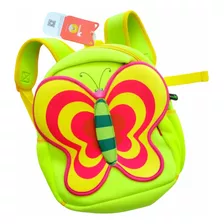 Mochila Verde Para Niña Diseño Mariposa 3 D Marca Nohoo 