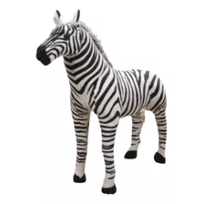 Bicho Pelúcia Selva Safari Zebra 75cm Realista Importado Nf