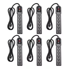 Kmc 6-outlet Surge Protector Power Strip 6 Pack