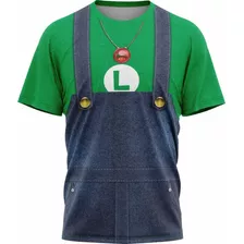 Camiseta Luigi Traje Fantasia Camisa Infantil Temática