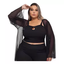 Kimono Em Tule Moda Plus Size