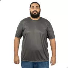 Camiseta Masculina Plus Size Básica Esportiva Lisa Dry Fit