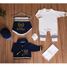 Conjunto Maternidade Suedine Personalizado Menino Príncipe