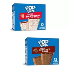 Caixa Pop Tarts Strawberry E Frosted Chocolate Fudge 576g