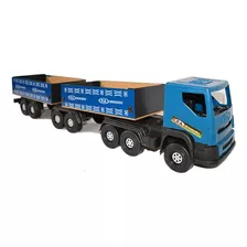 Carreta Bitrem Scania Bau de Madeira Brinquedo Cocacola 7 Eixo 1,25m