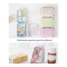 Pastillero Organizador De Pastillas Con División Mini Maleta Color Rosa