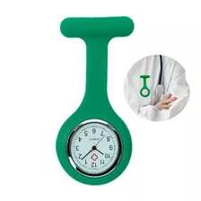 Relógio Lapela Verde Saúde Enfermagem Medico Broche Bolso 