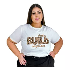 Camiseta Feminina Plus Size T-shirt Algodão Varias Estampas